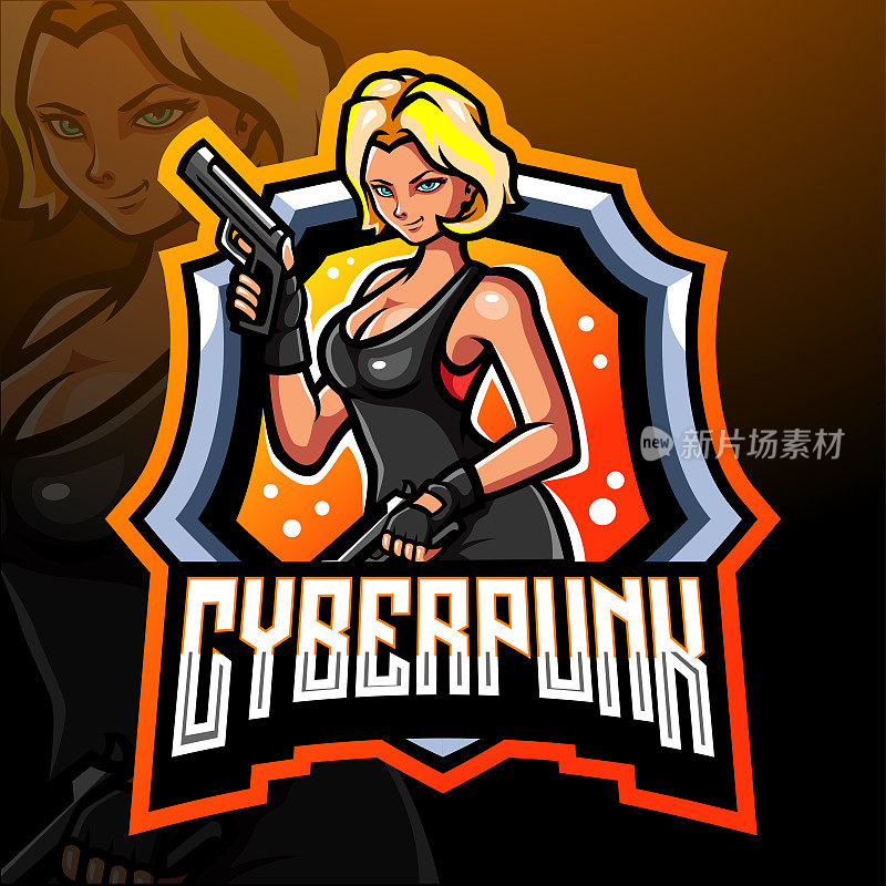 Cyberpunk mascot. esport symbol design